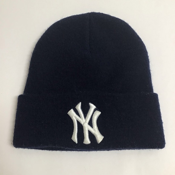 MLB Genuine Merchandise Other - New York Yankees Beanie Blue Knit Hat Vintage MLB Embroidered NY Logo Cuffed Cap
